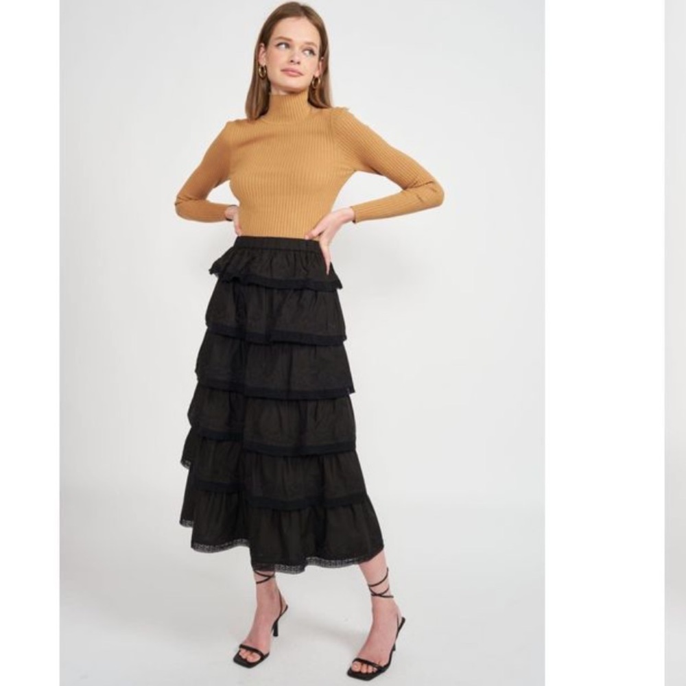 EN SAISON Women's Black Louis Midi Skirt
